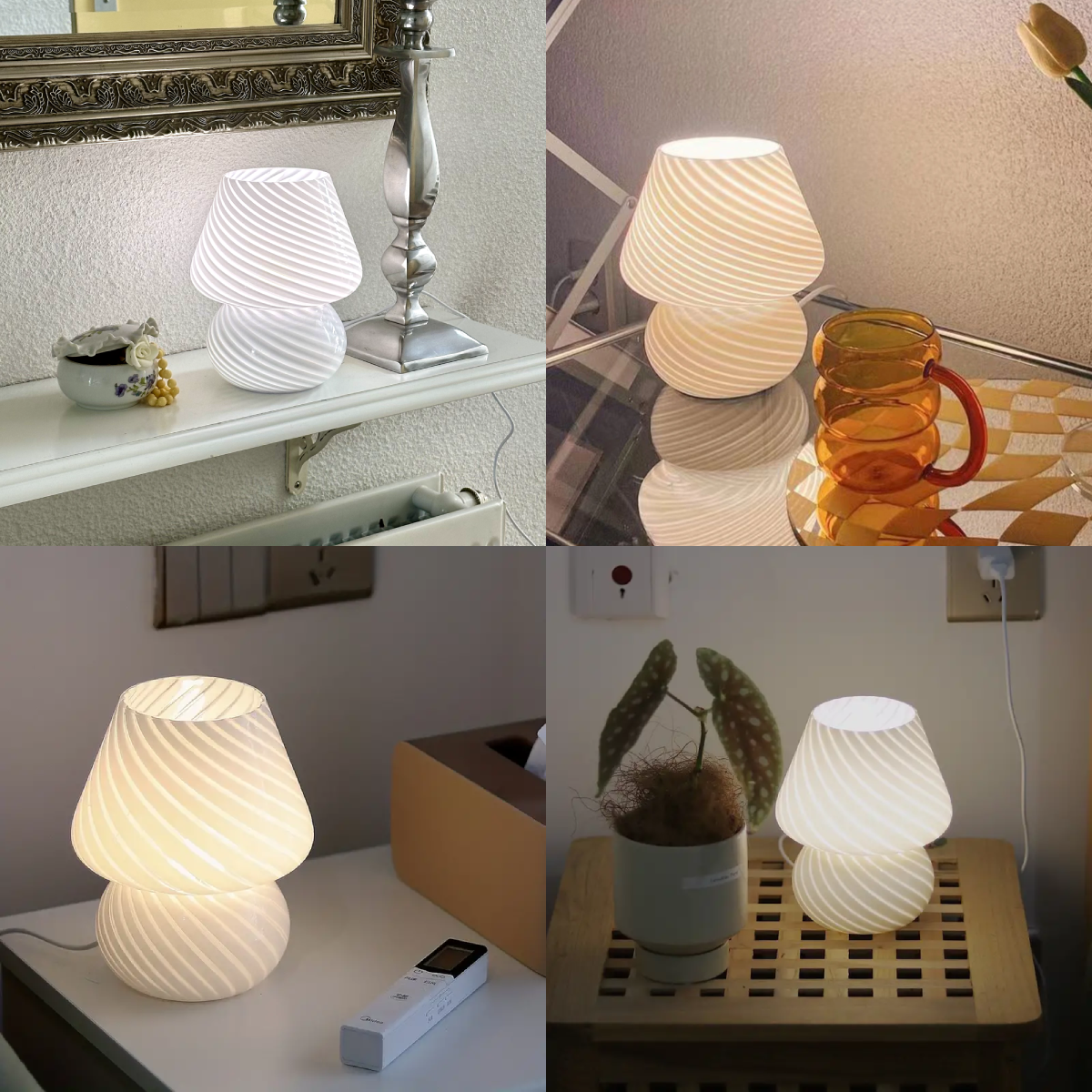 Glass Murano Swirl Table Lamp